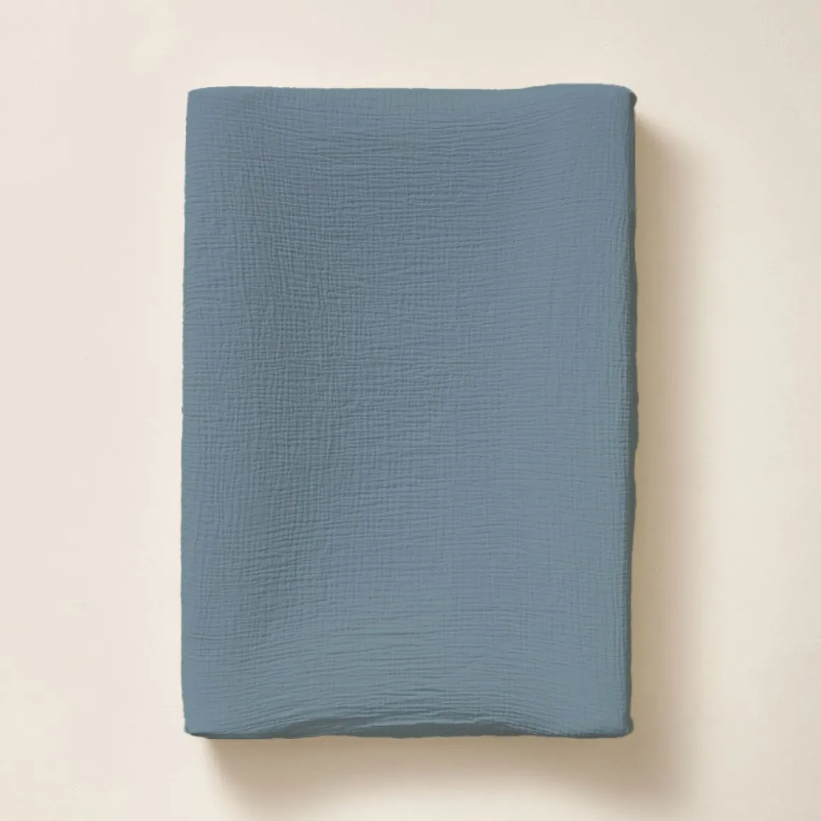 AANKLEEDKUSSENHOES 50 x 70 CM | BIOLOGISCH MOUSSELINE KATOEN | DENIMBLAUW