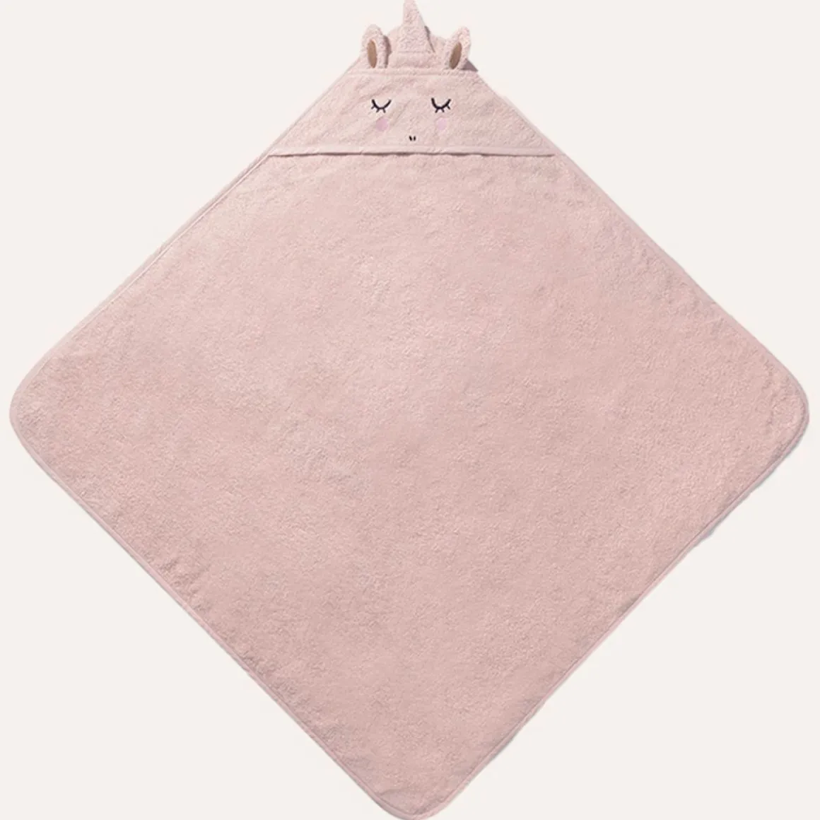 BABY BADCAPE EENHOORN u00abLARAu00bb | 75 X 75 CM | LICHT ROZE