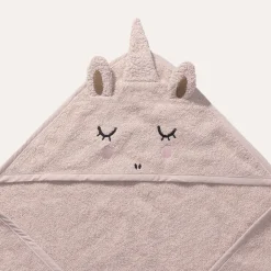 BABY BADCAPE EENHOORN u00abLARAu00bb | 75 X 75 CM | LICHT ROZE