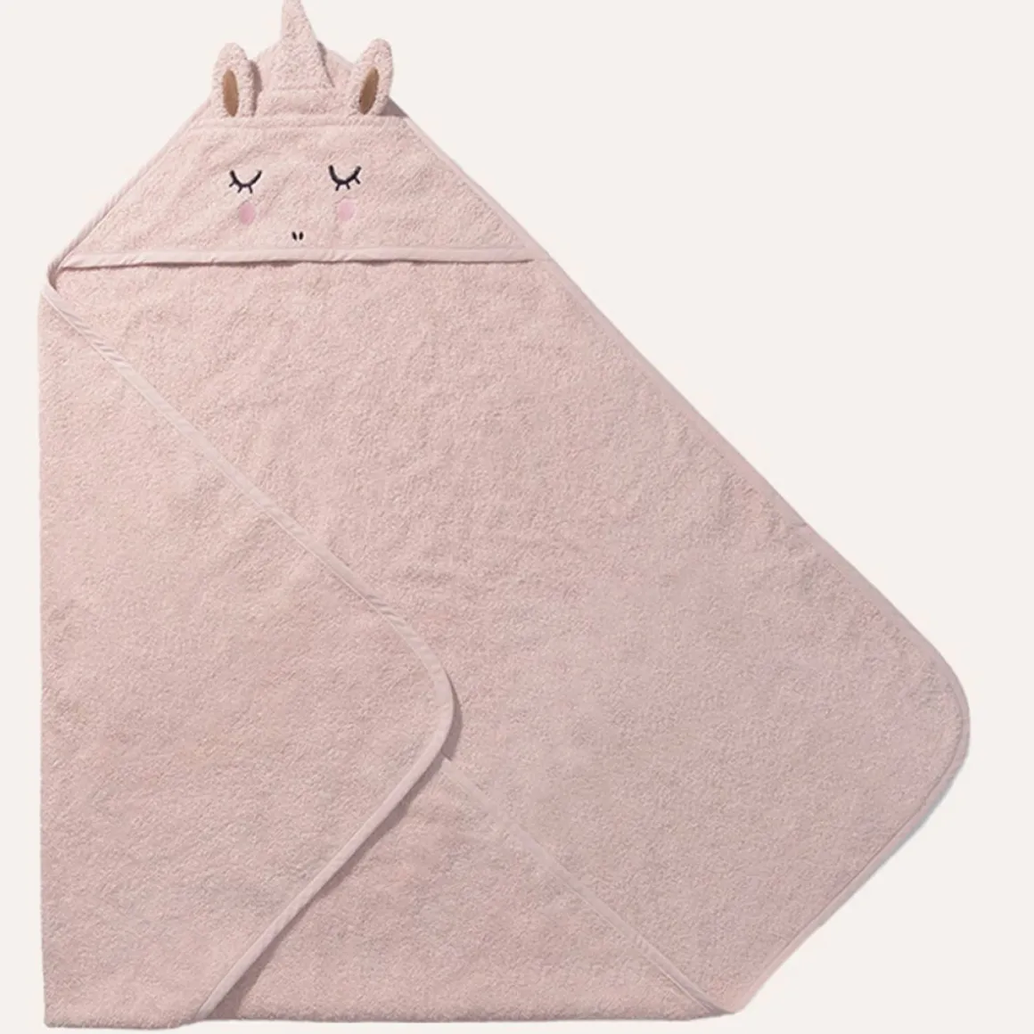 BABY BADCAPE EENHOORN u00abLARAu00bb | 75 X 75 CM | LICHT ROZE