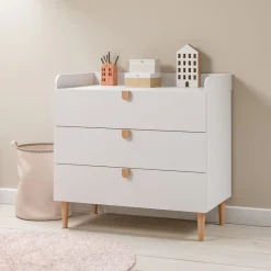 Baby commode u00abu00c9TOILEu00bb incl. bladvergroter | Wit
