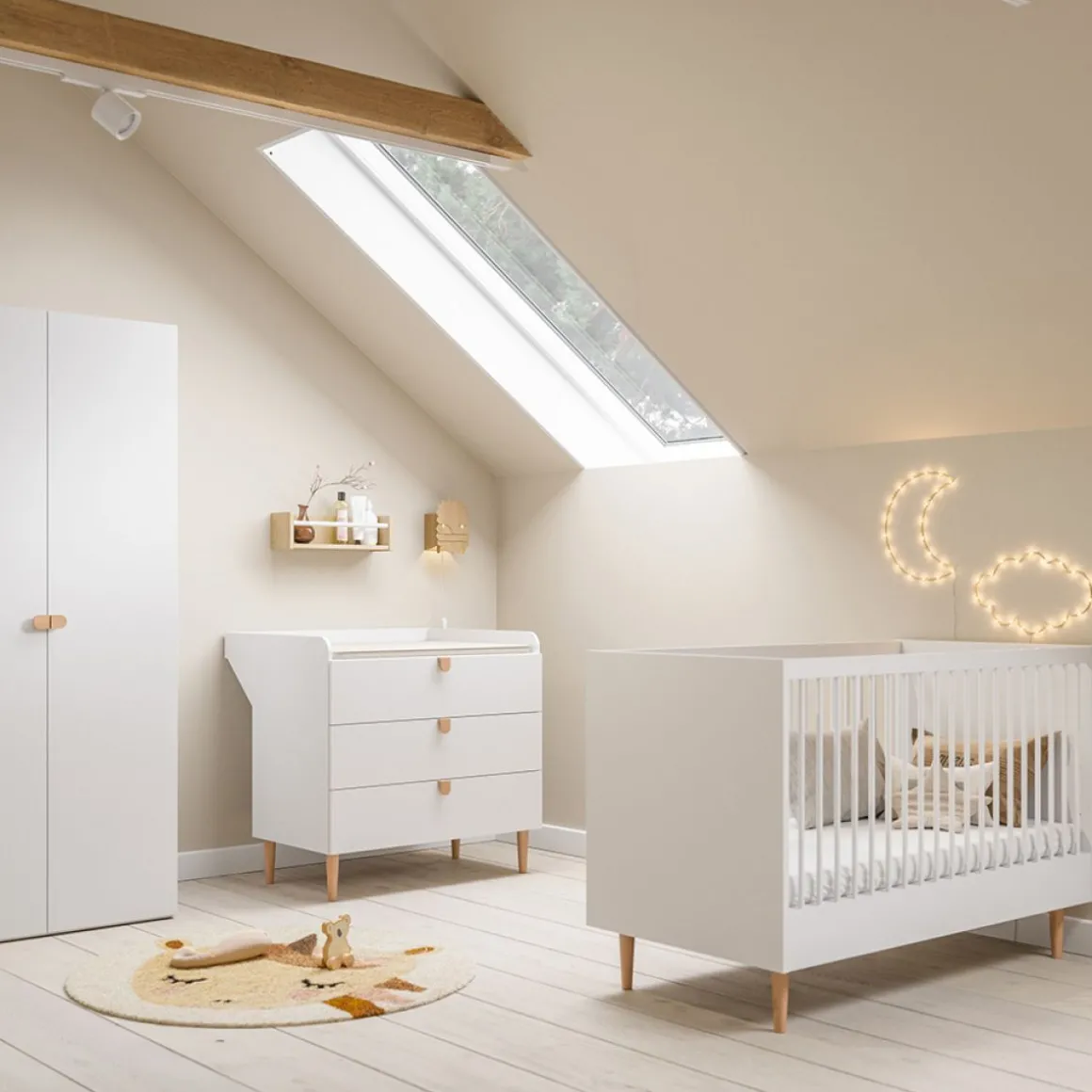 Baby commode u00abu00c9TOILEu00bb incl. bladvergroter | Wit