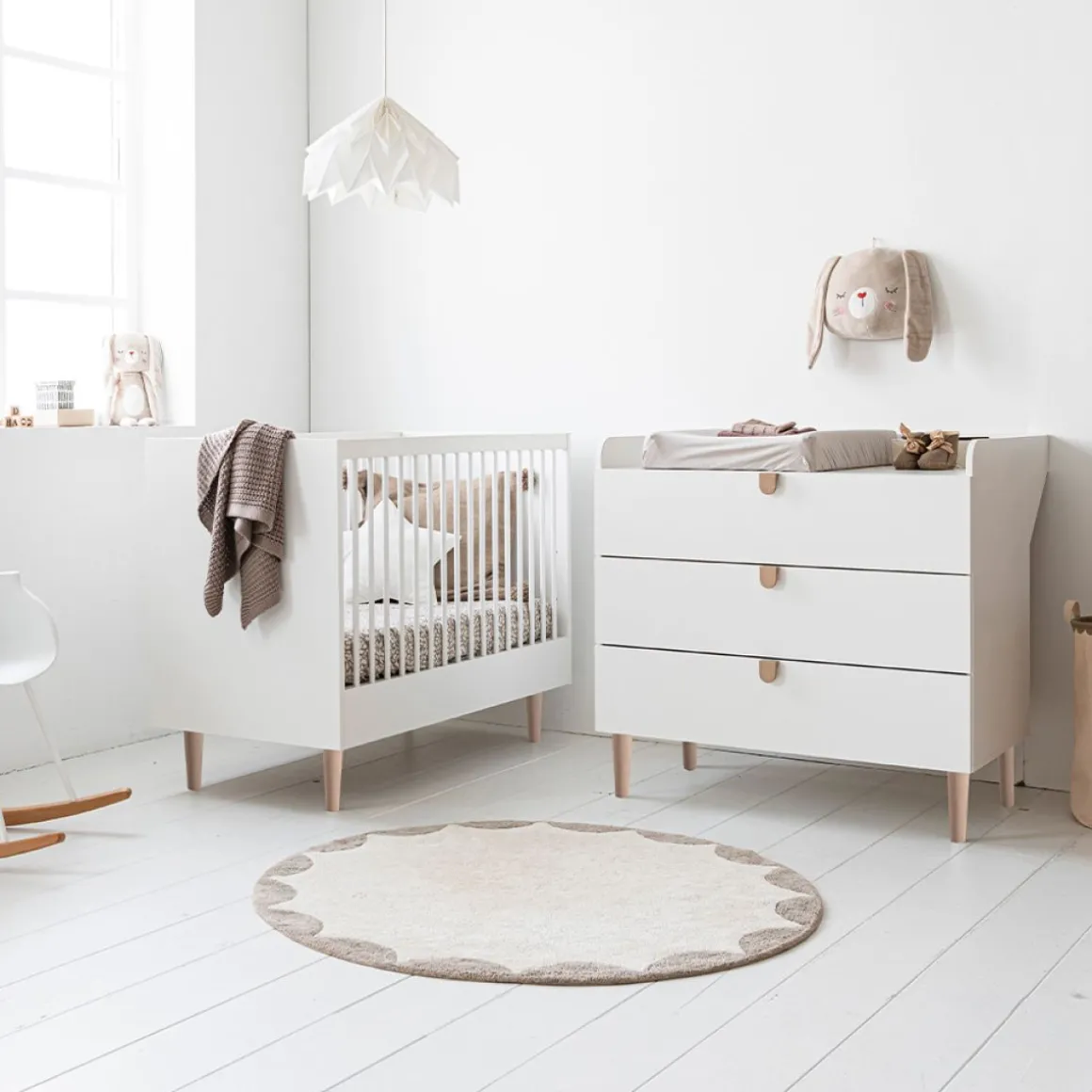 Baby commode u00abu00c9TOILEu00bb incl. bladvergroter | Wit