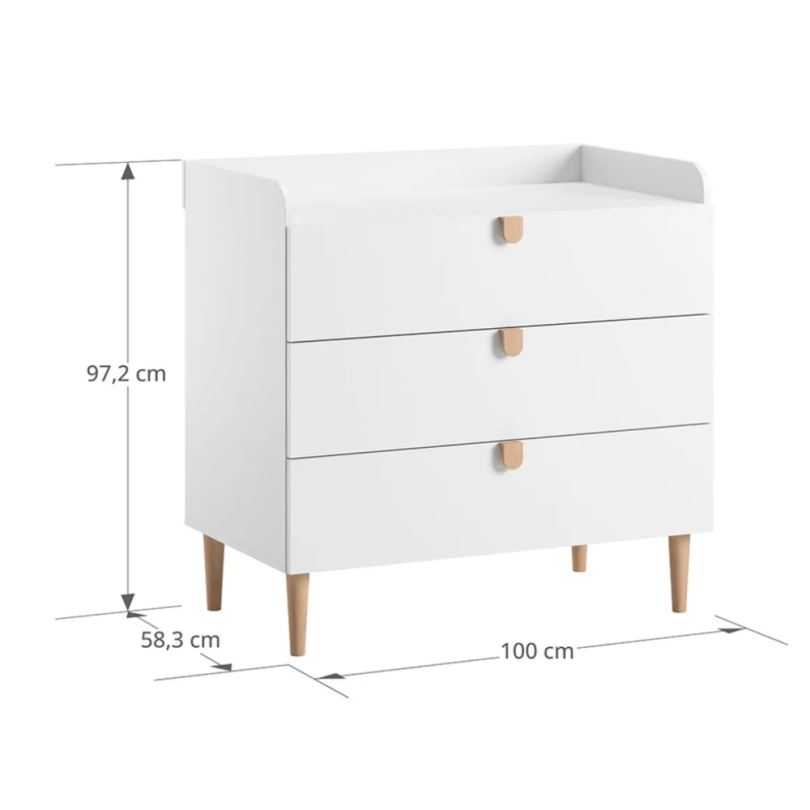 Baby commode u00abu00c9TOILEu00bb incl. bladvergroter | Wit