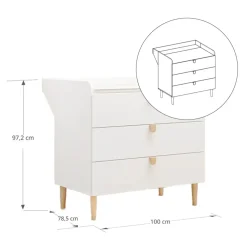 Baby commode u00abu00c9TOILEu00bb incl. bladvergroter | Wit