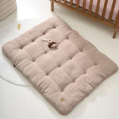 BABY SPEELKLEED 85 x 110 CM | BIOLOGISCH MOUSSELINE KATOEN | OUD ROZE