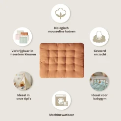 BABY SPEELMAT BISCUIT 110X85CM | BIOLOGISCH MOUSSELINE KATOEN | CARAMEL