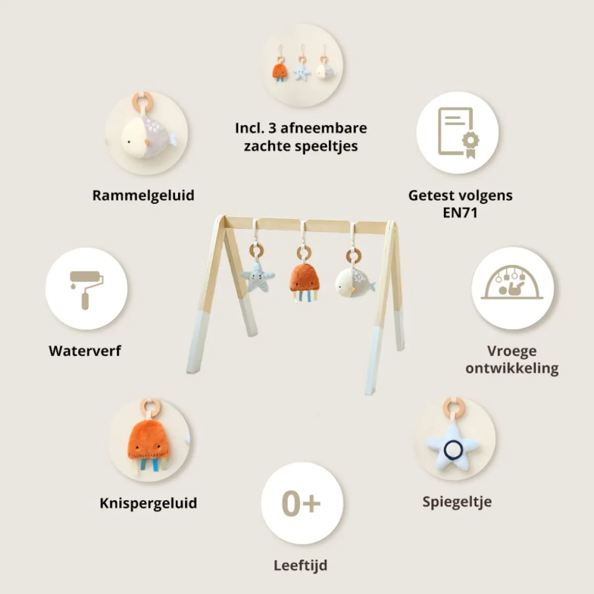 BABYGYM HOUT NATUREL u00abMERu00bb | INCL. ACCESSOIRES
