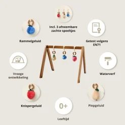 BABYGYM HOUT WALNOOT u00abFRUITu00bb | INCL. ACCESSOIRES