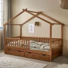 BEDHUISJE / EENPERSOONSBED u00abMAISONu00bb | 200 X 90 CM | WALNOOT