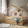 BEDHUISJE / EENPERSOONSBED u00abMAISONu00bb | 90 X 200 CM | NATUREL