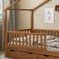 BEDHUISJE / EENPERSOONSBED u00abMAISONu00bb | 200 X 90 CM | WALNOOT