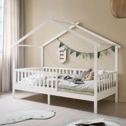 BEDHUISJE / EENPERSOONSBED u00abMAISONu00bb | 200 X 90 CM | WIT