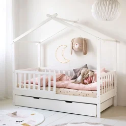 BEDHUISJE / JUNIORBED u00abMAISONu00bb | 160 X 80 CM | WIT