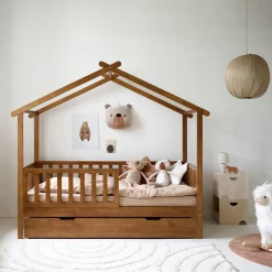 BEDHUISJE / JUNIORBED u00abMAISONu00bb | 160 X 80 CM | WALNOOT