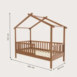 BEDHUISJE / JUNIORBED u00abMAISONu00bb | 160 X 80 CM | WALNOOT