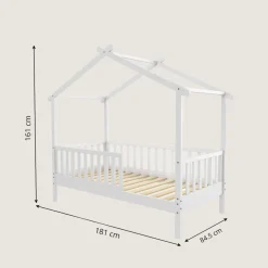 BEDHUISJE / JUNIORBED u00abMAISONu00bb | 160 X 80 CM | WIT