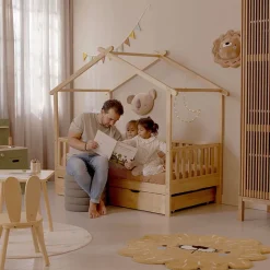 BEDHUISJE / JUNIORBED u00abMAISONu00bb | 160 X 80 CM | NATUREL