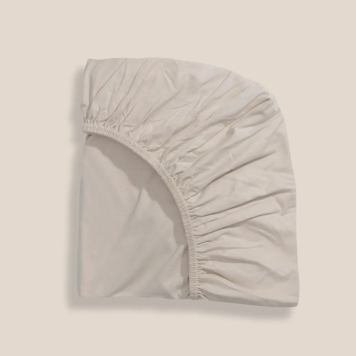BIOLOGISCH KATOENEN JERSEY HOESLAKEN 80/90 X 200 CM | BEIGE