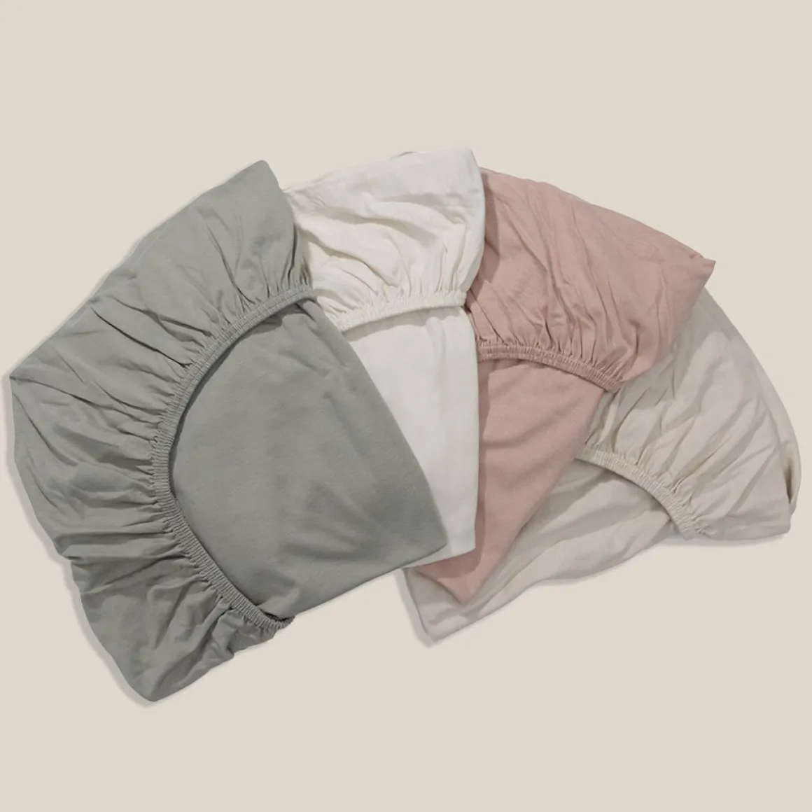 BIOLOGISCH KATOENEN JERSEY HOESLAKEN 80/90 X 200 CM | BEIGE