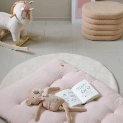 Biologisch katoenen speelkleed Biscuit | 110x85cm | Zacht roze