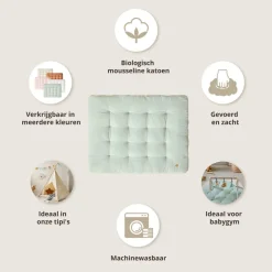 Biologisch katoenen speelkleed baby Biscuit | 110x85cm | Groen