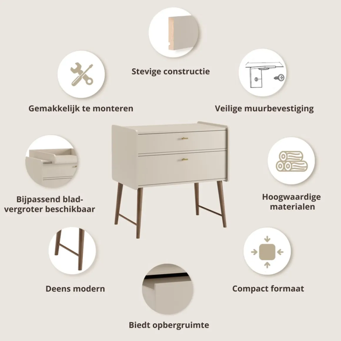 COMMODE VOOR BABY u00abROSEAUu00bb | OATMEAL