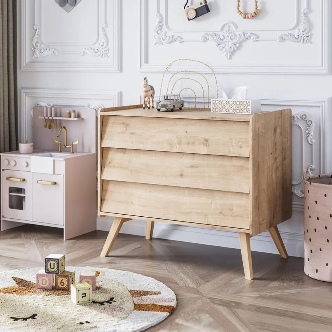 Commode voor Baby u00abVintageu00bb | Hout
