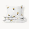 Dekbedovertrek peuterbed leeuw, incl. kussenhoes u00abLeou00bb | Organisch | 120x150cm | Wit