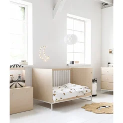 Dekbedovertrek peuterbed leeuw, incl. kussenhoes u00abLeou00bb | Organisch | 120x150cm | Wit