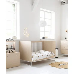 Dekbedovertrek peuterbed leeuw, incl. kussenhoes u00abLeou00bb | Organisch | 120x150cm | Wit