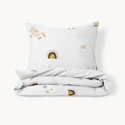 Dekbedovertrek unicorn u00abLarau00bb 120x150cm, incl. kussenhoes | GOTS | Wit