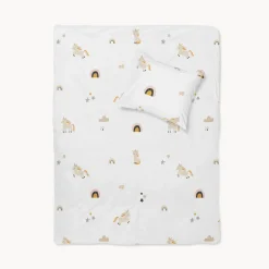 Dekbedovertrek unicorn u00abLarau00bb 120x150cm, incl. kussenhoes | GOTS | Wit