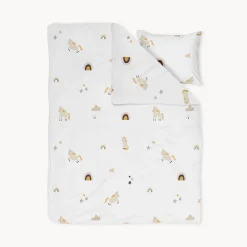 Dekbedovertrek unicorn u00abLarau00bb 120x150cm, incl. kussenhoes | GOTS | Wit