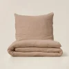 DEKBEDOVERTREKSET 140 X 200 CM | MOUSSELINE KATOEN | OUD ROZE
