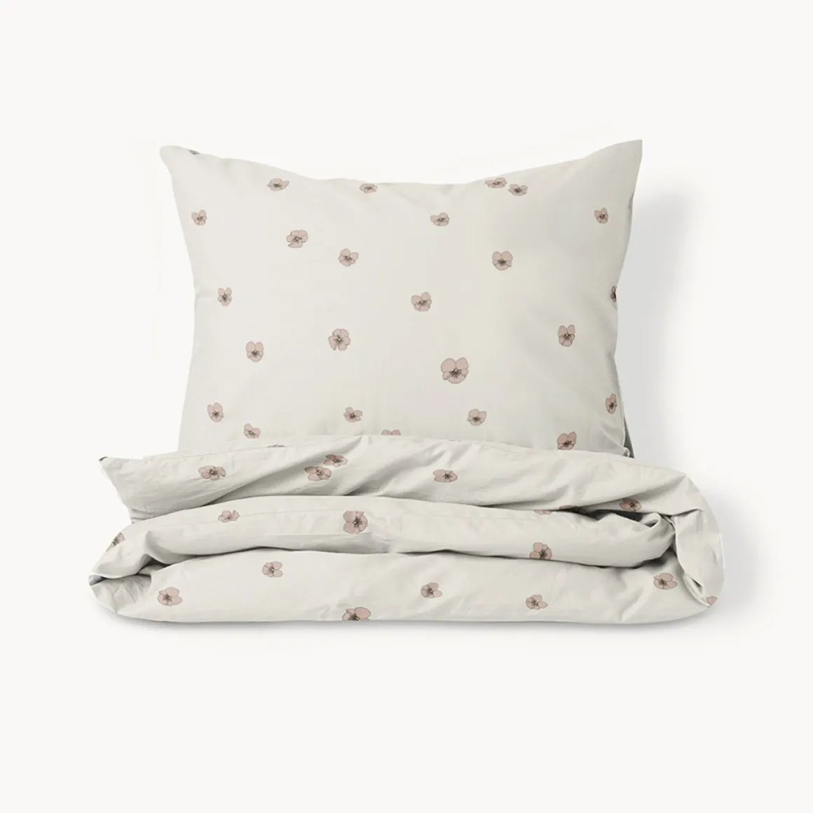 DEKBEDOVERTREKSET 120 X 150 CM u00abPANSYu00bb | BEIGE-ROZE