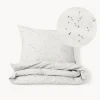 DEKBEDOVERTREKSET 120 X 150 CM u00abSTARSu00bb | OFF-WHITE MET STERREN