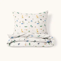 DEKBEDOVERTREKSET 120 X 150 CM u00abSAFARIu00bb | WIT