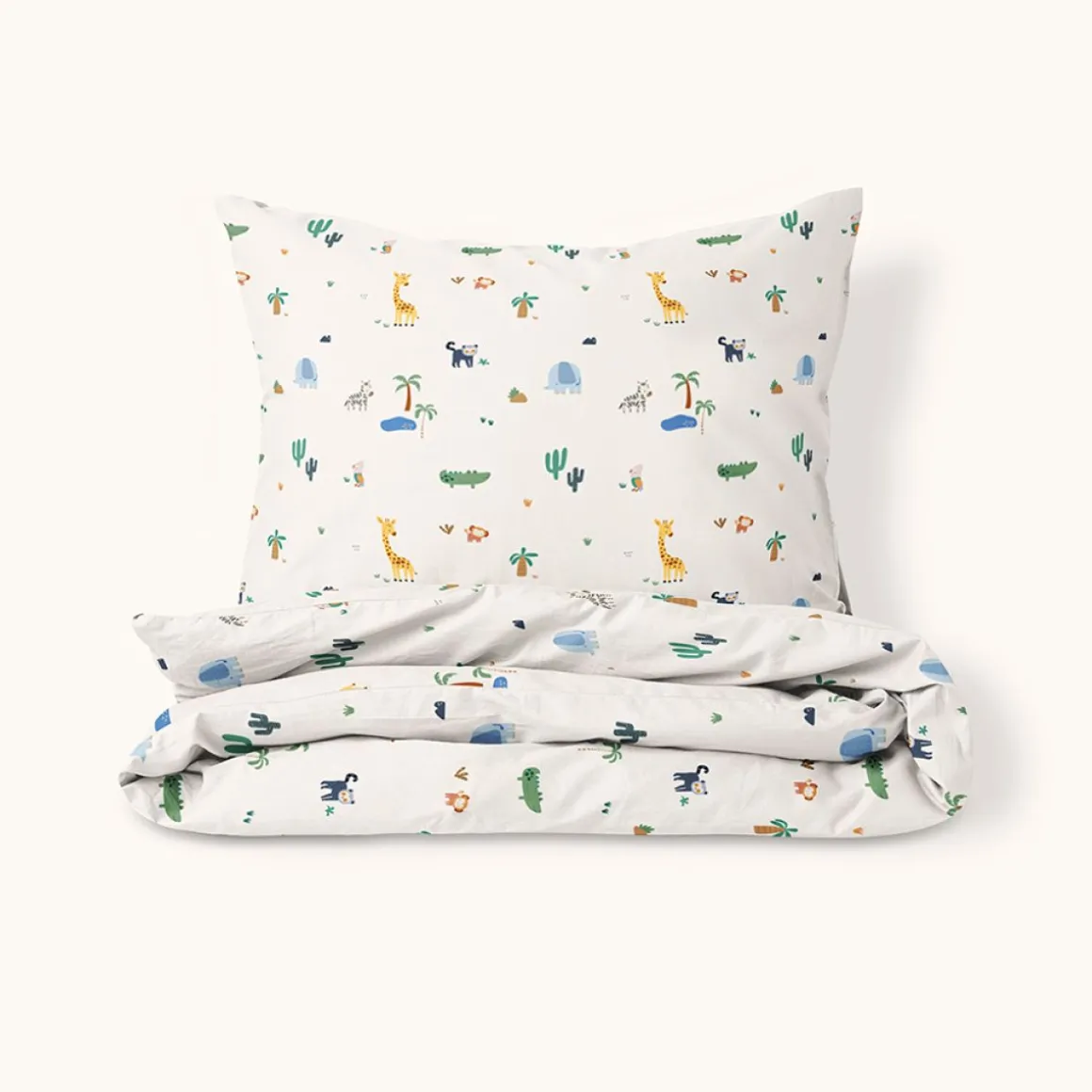 DEKBEDOVERTREKSET 120 X 150 CM u00abSAFARIu00bb | WIT