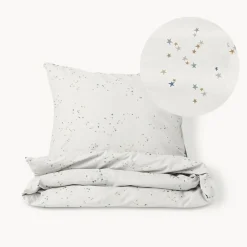 DEKBEDOVERTREKSET 140 X 200 CM u00abSTARSu00bb | OFF-WHITE MET STERREN