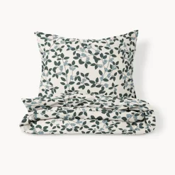 DEKBEDOVERTREKSET 140 X 200 CM u00abBERRIESu00bb | BEIGE-GROEN
