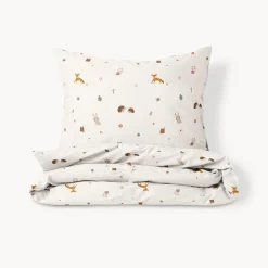 DEKBEDOVERTREKSET 140 X 200 CM u00abWOODLANDu00bb | OFF-WHITE