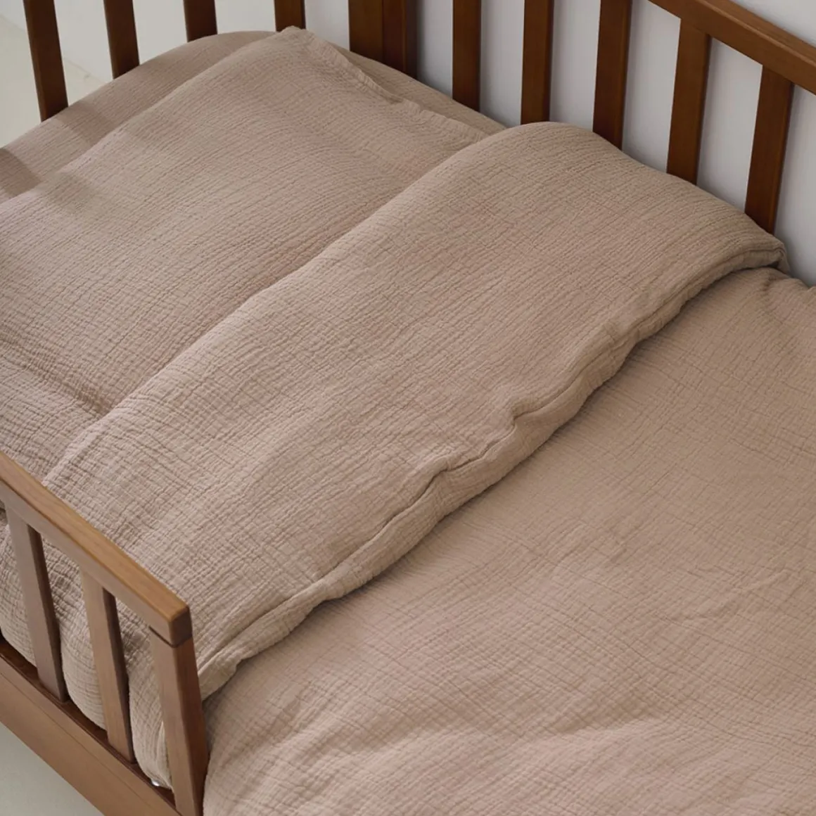 DEKBEDOVERTREKSET 120 X 150 CM | MOUSSELINE KATOEN | OUD ROZE