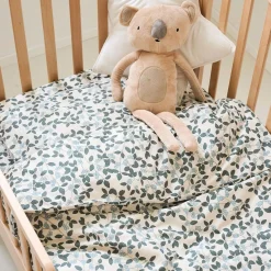 DEKBEDOVERTREKSET 120 X 150 CM u00abBERRIESu00bb | BEIGE-GROEN