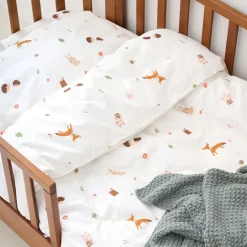 DEKBEDOVERTREKSET 120 X 150 CM u00abWOODLANDu00bb | OFF-WHITE
