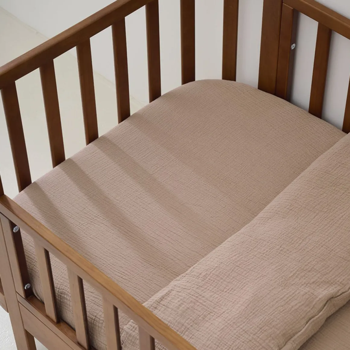 DEKBEDOVERTREKSET 120 X 150 CM | MOUSSELINE KATOEN | OUD ROZE