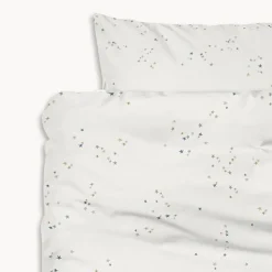 DEKBEDOVERTREKSET 120 X 150 CM u00abSTARSu00bb | OFF-WHITE MET STERREN