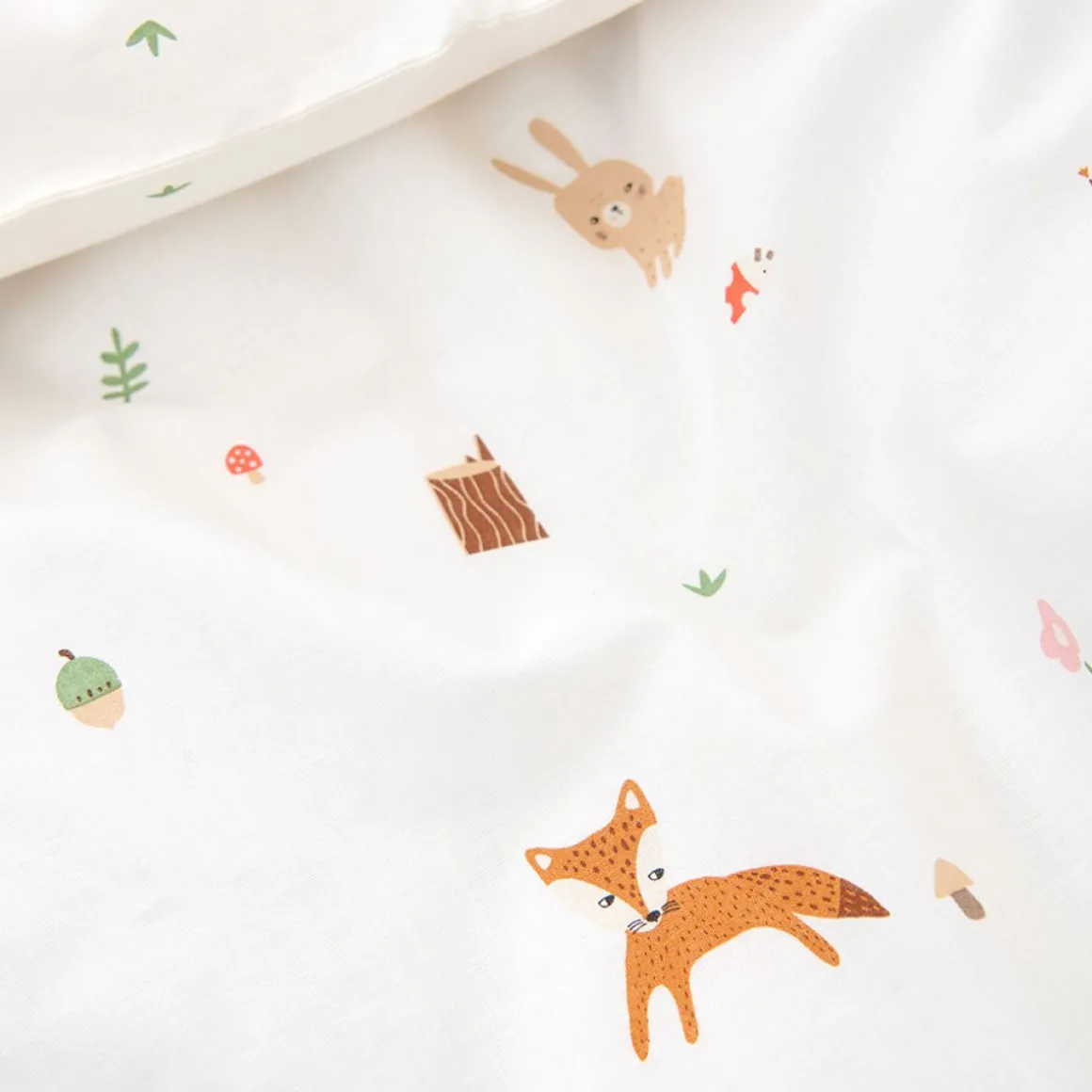 DEKBEDOVERTREKSET 120 X 150 CM u00abWOODLANDu00bb | OFF-WHITE