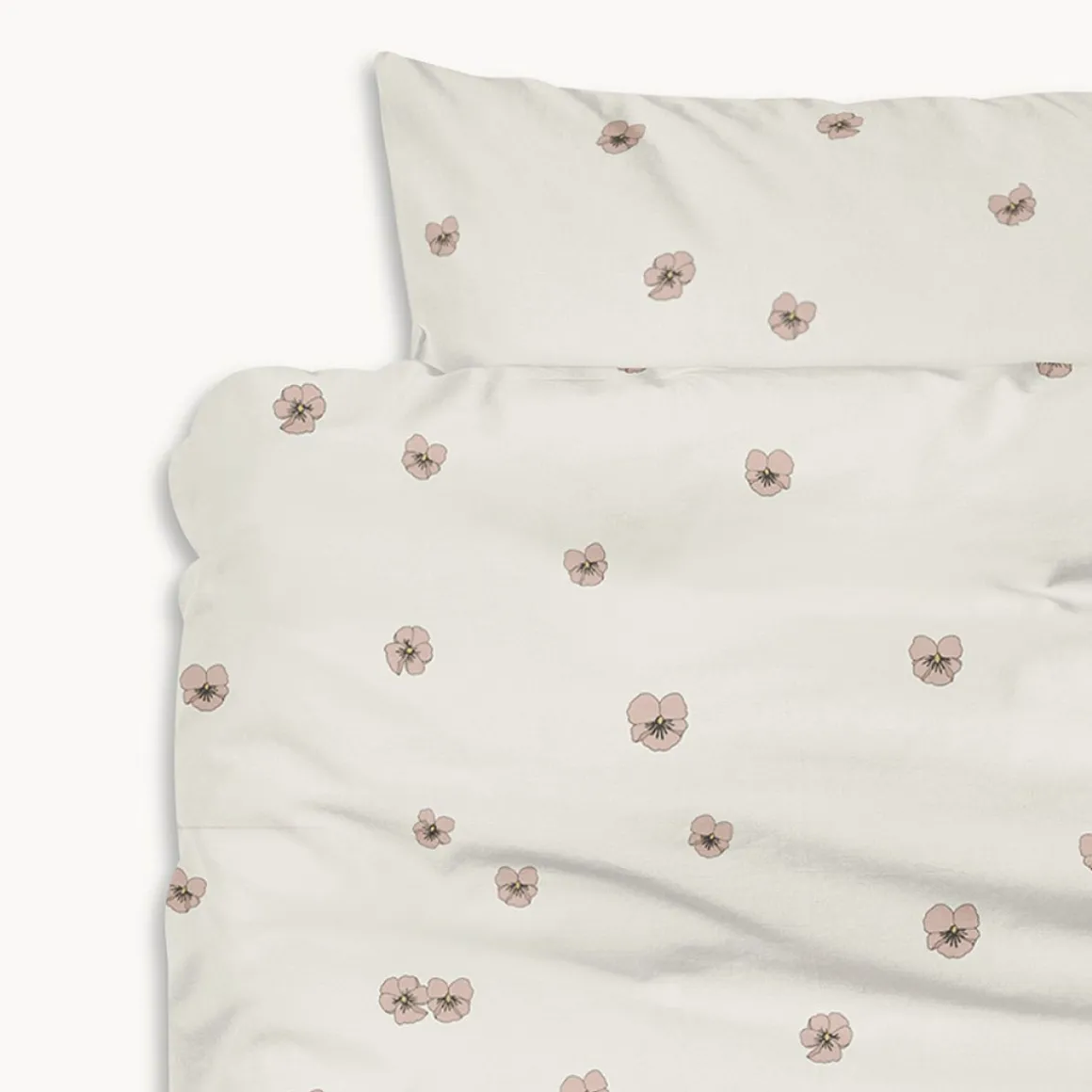 DEKBEDOVERTREKSET 120 X 150 CM u00abPANSYu00bb | BEIGE-ROZE