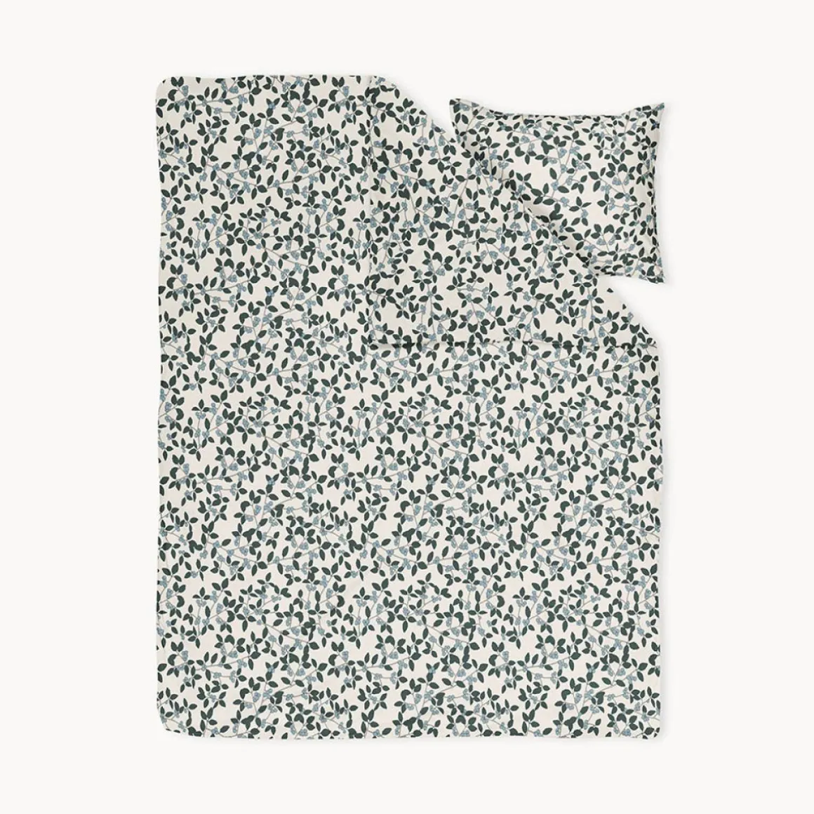 DEKBEDOVERTREKSET 140 X 200 CM u00abBERRIESu00bb | BEIGE-GROEN